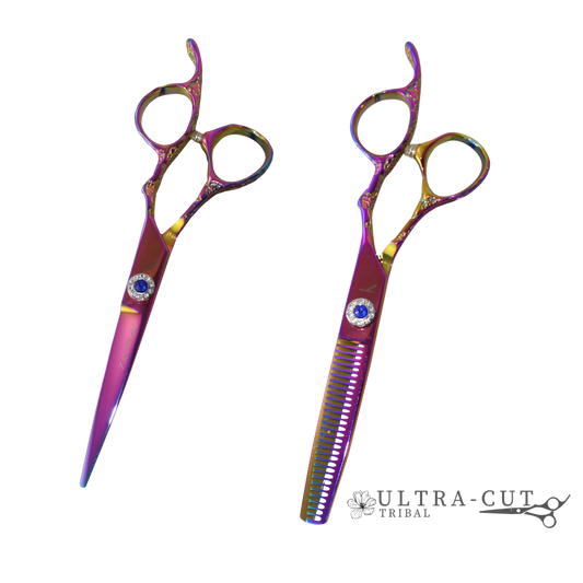 Ensemble Tribal Ultra-cut Blues 5.5 ou 6 pouces rose et or