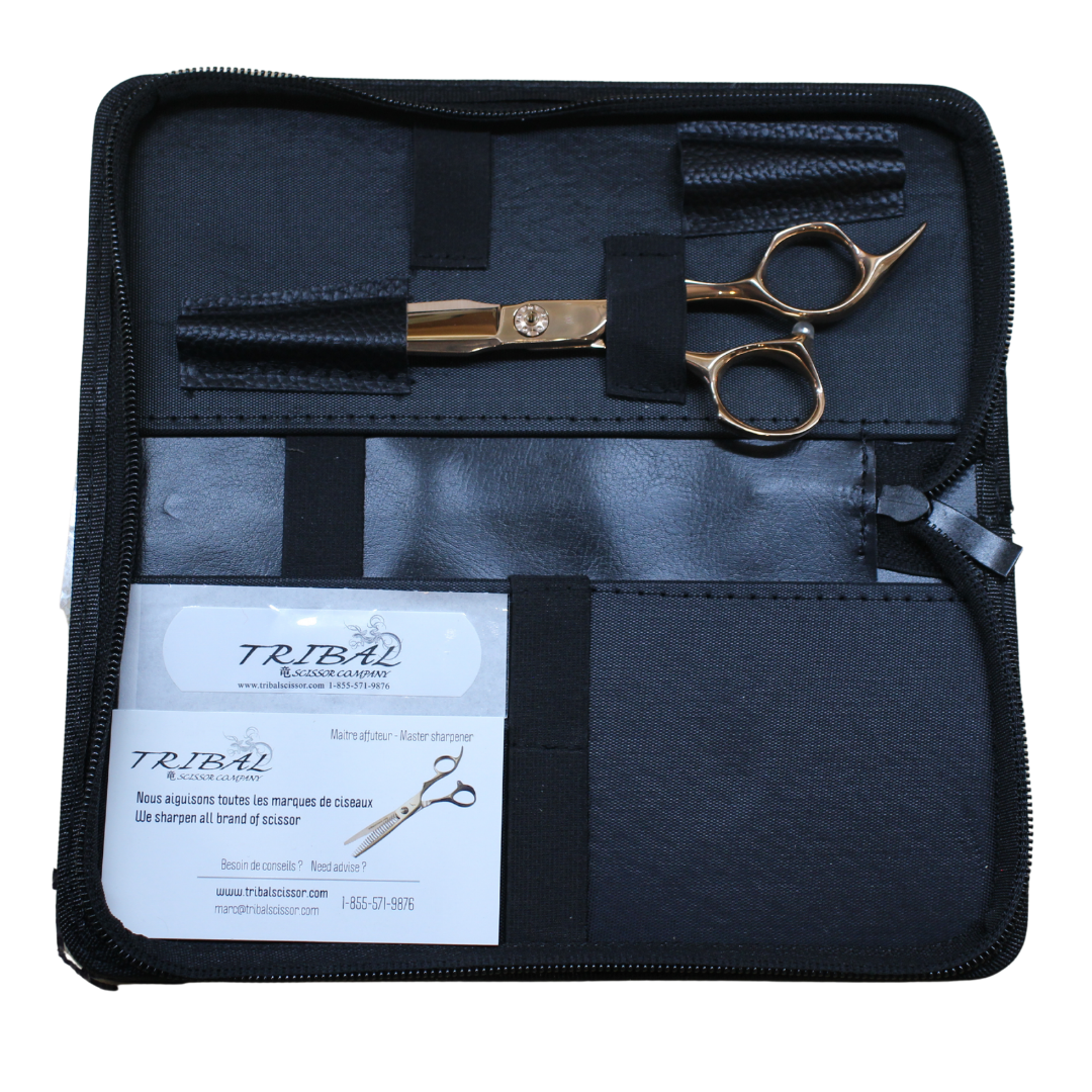 Tribal Bliss Rosegold scissors in carrying case