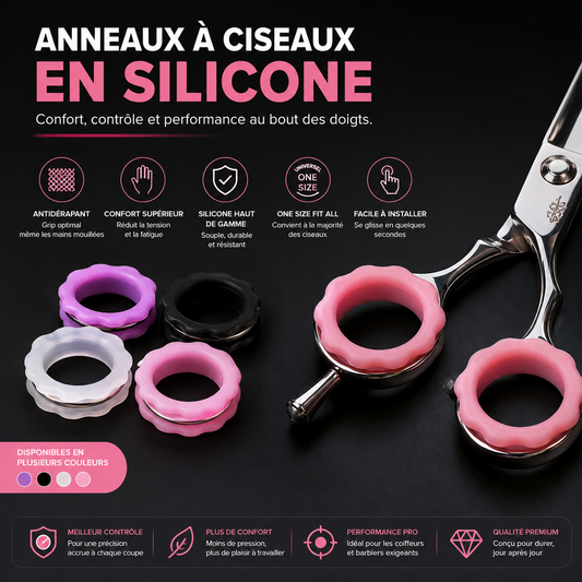 Silicone scissor finger rings, assorted flower colors