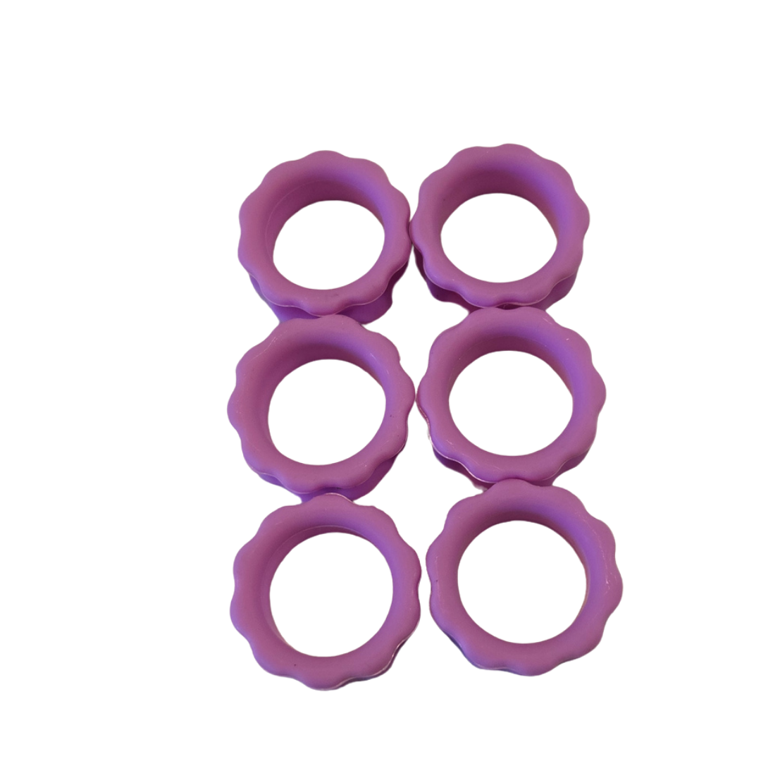 Anneaux a ciseau en silicone fleur couleur variée