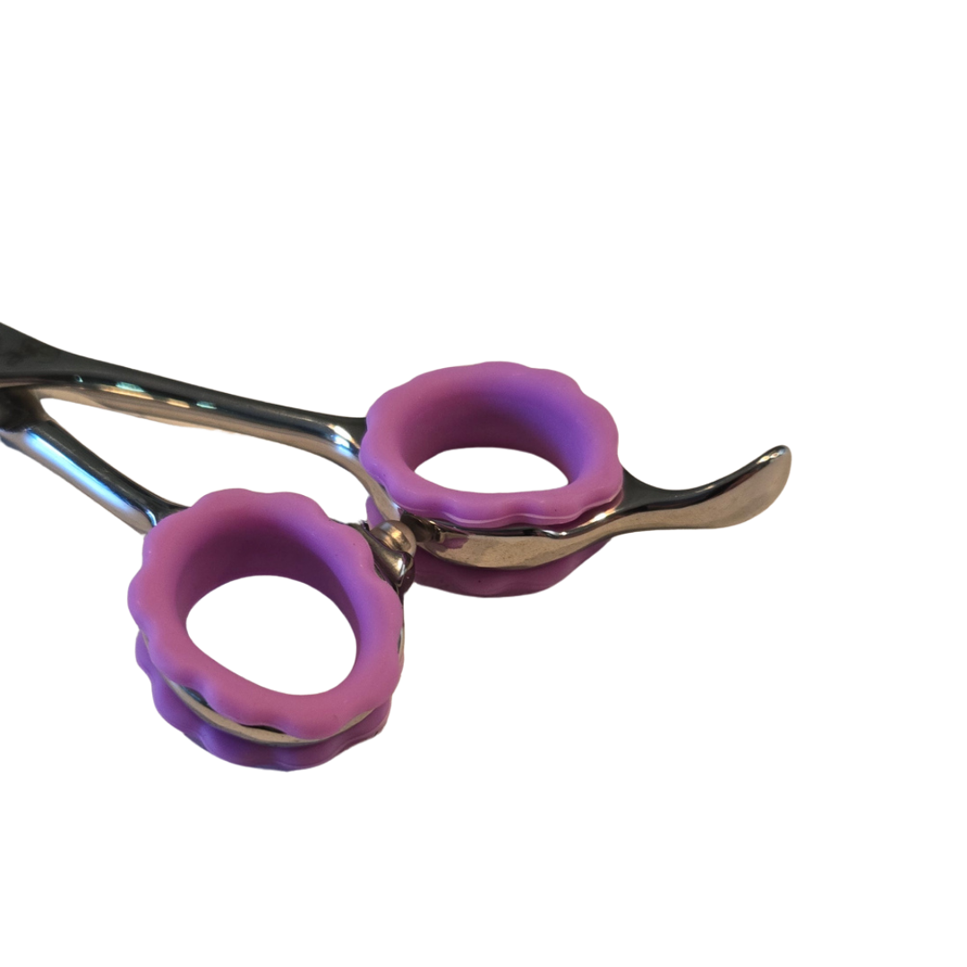 Anneaux a ciseau en silicone mauve fleur