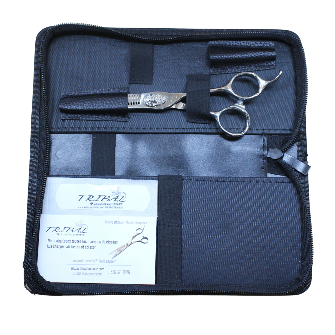 Tribal Diamond thinning scissors in carrying case