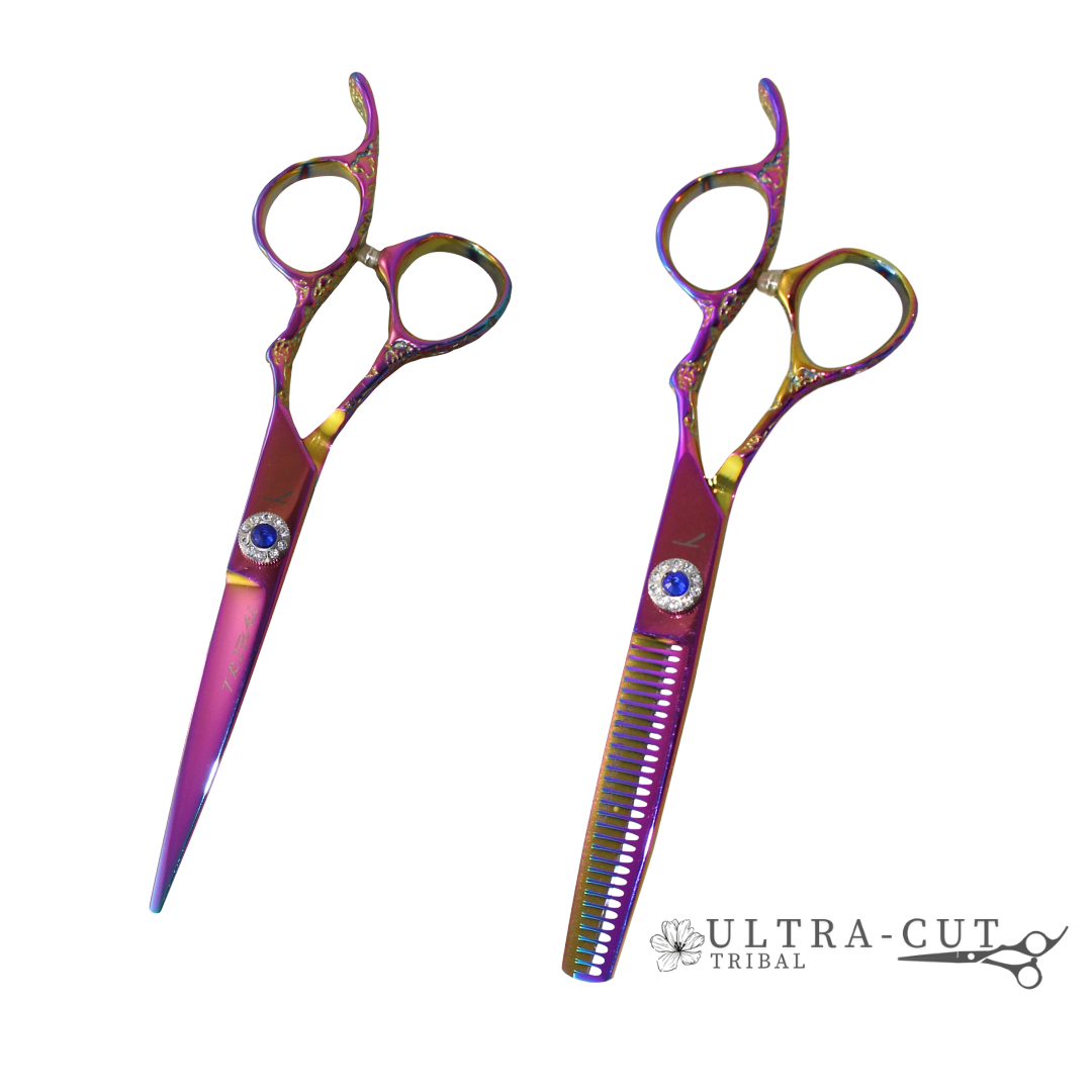 Ensemble Tribal Ultra-cut Blues 5.5 ou 6 pouces rose et or